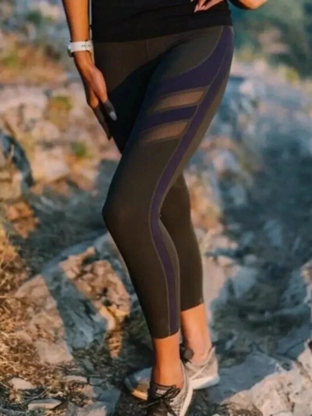 Zyia Active Black Mesh Luxe Leggings
